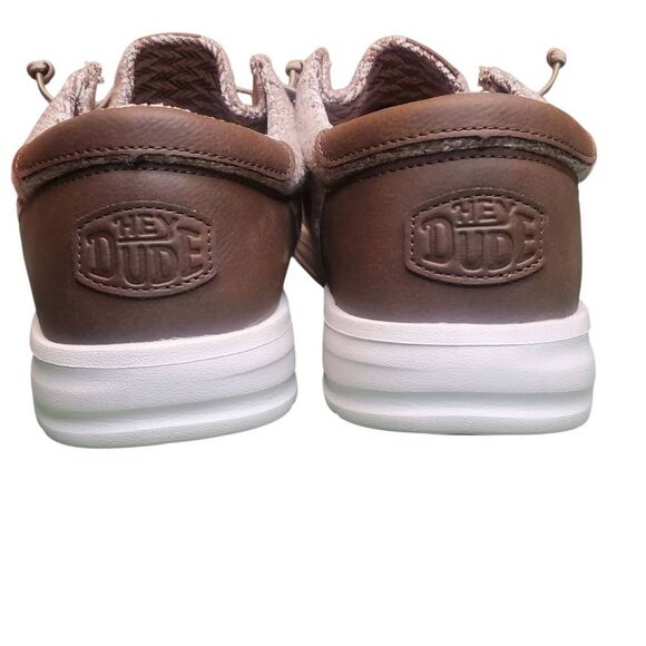 Hey Dude Mens Paul Knit Light Grey/Espresso Slip on Shoes Loafers Shoes Size 13 - Picture 5 of 7